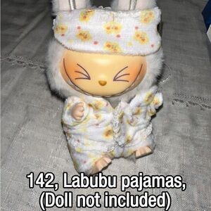 142, Cute and Adorable 3 Piece Pajamas for Labubu doll (No Doll)
